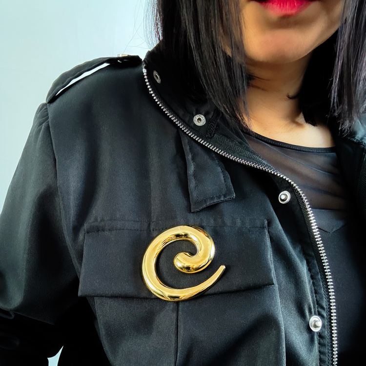 Gold Spiral Brooch Pin