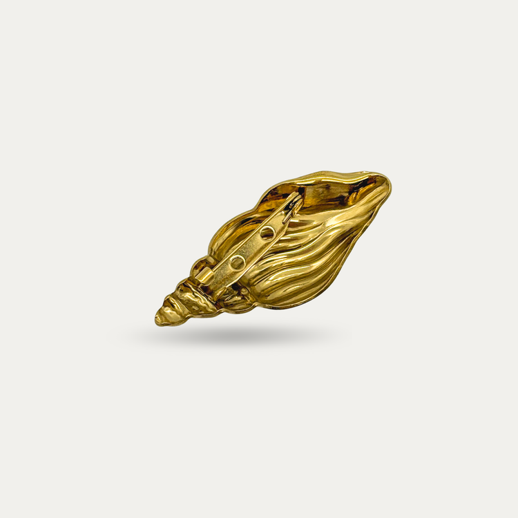 Gold Shell Brooch Pin
