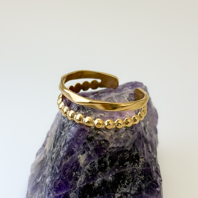 Two Band Gold Stacking Ring