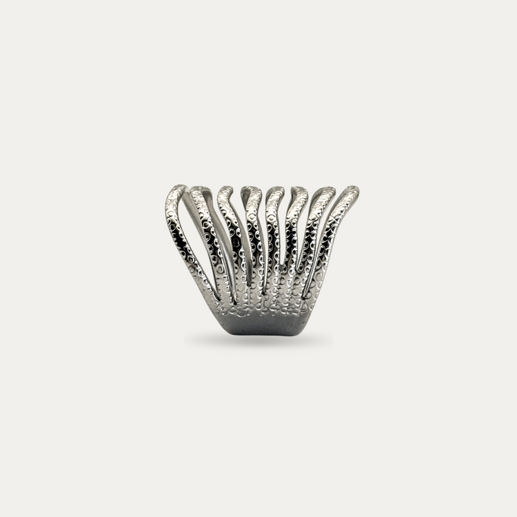 Textured Silver Wavy Ring