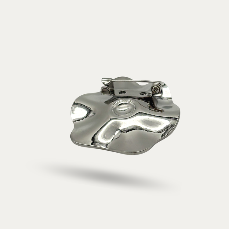 Silver Flower Brooch Pin