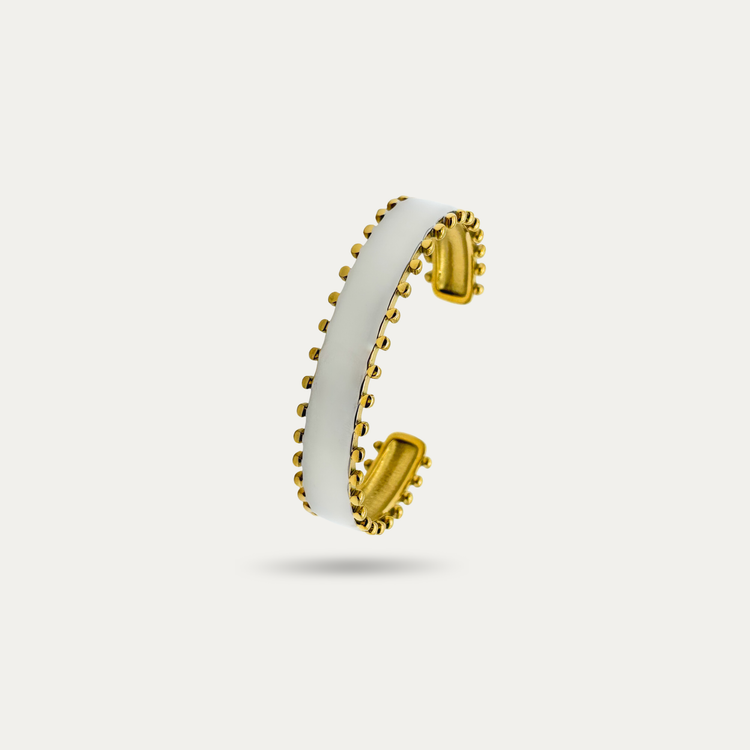 Sculptural Two-Tone Cuff Bracelet