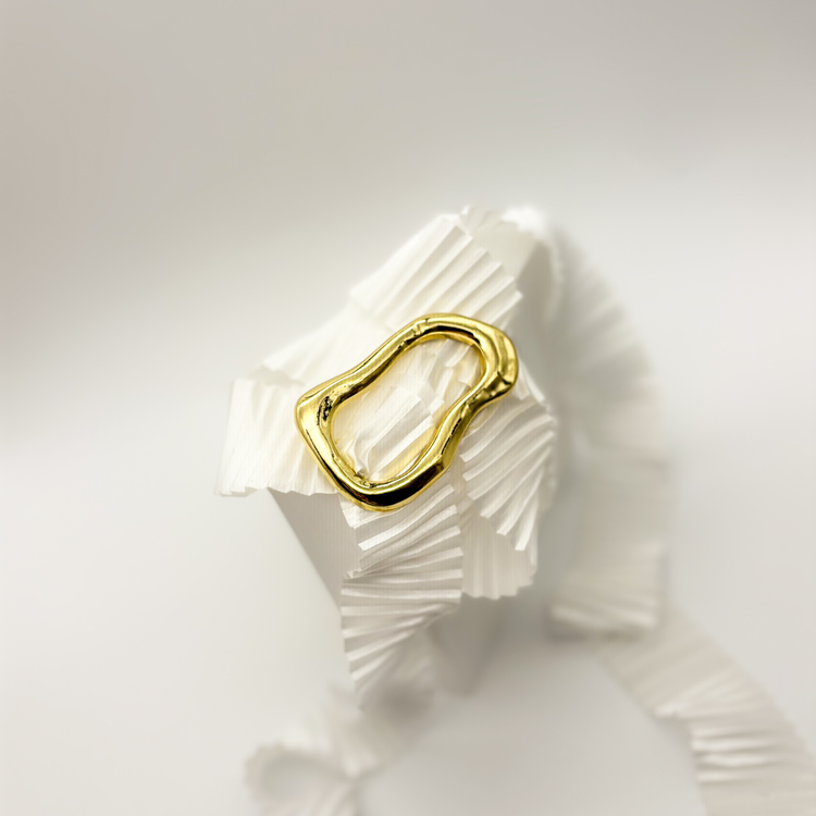 Abstract Gold Brooch Pin