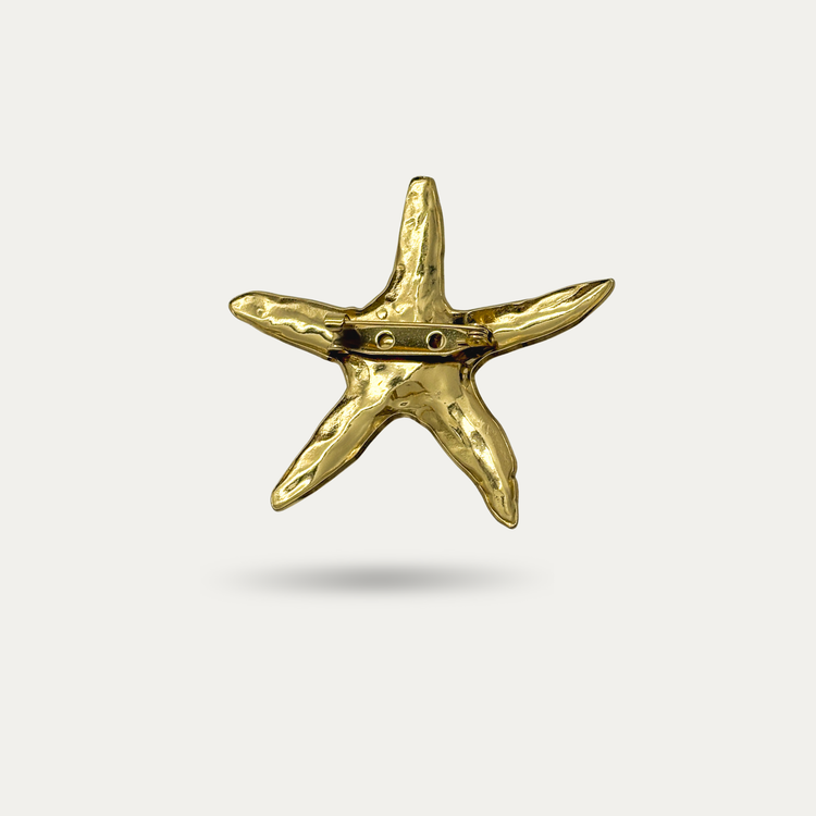 Gold Starfish Brooch Pin