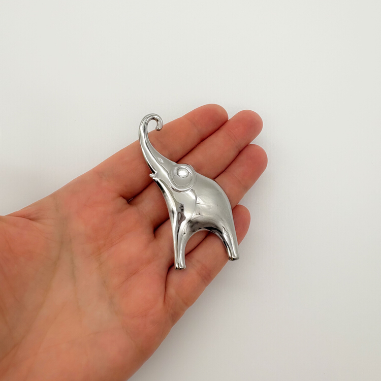 Silver Elephant Brooch Pin