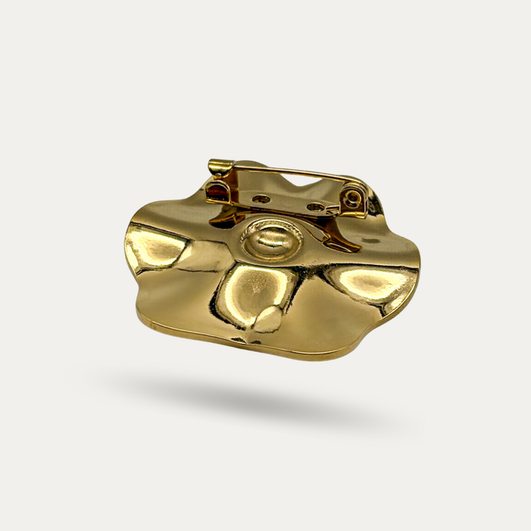 Gold Flower Brooch Pin