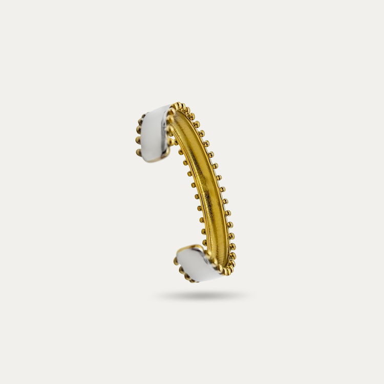 Sculptural Two-Tone Cuff Bracelet