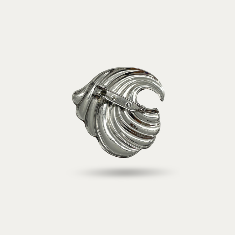 Silver Wave Brooch Pin
