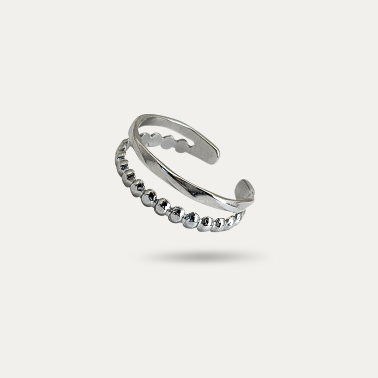 Two Band Silver Stacking Ring