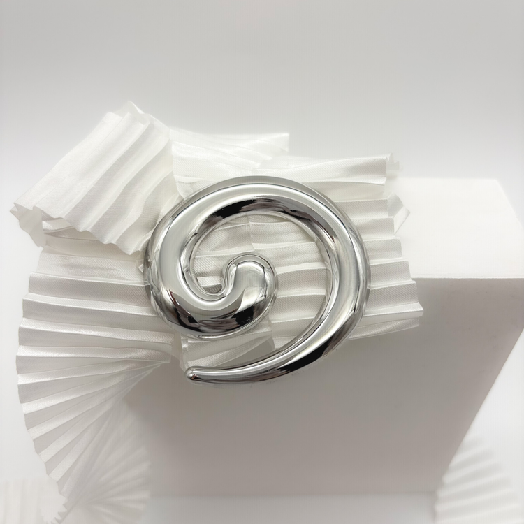 Silver Spiral Brooch Pin