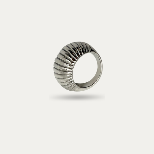 Silver Chunky Ribbed Ring