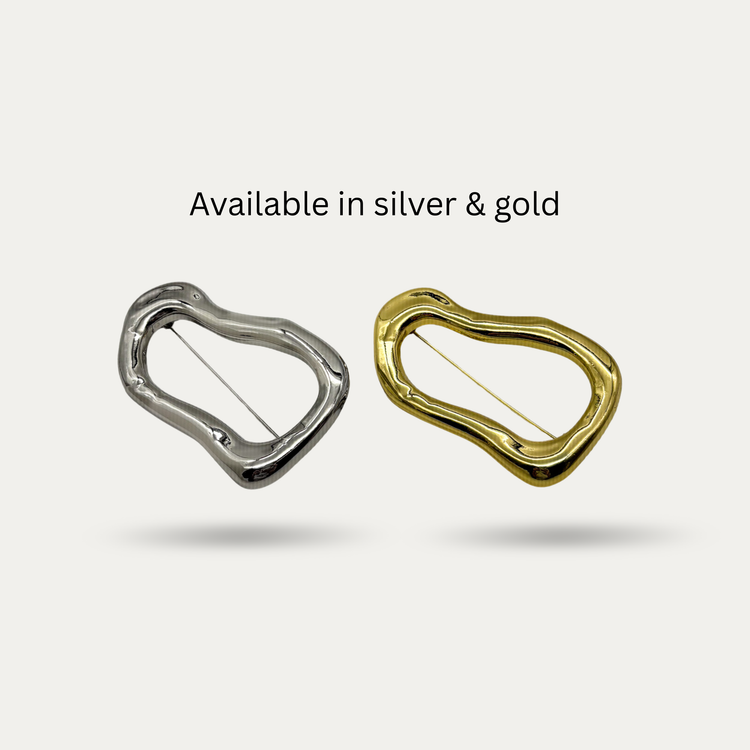 Abstract Gold Brooch Pin