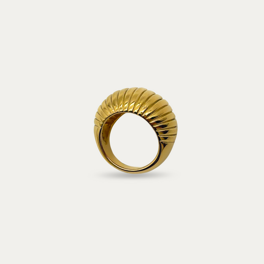 18K Gold Plated Chunky Ribbed Ring
