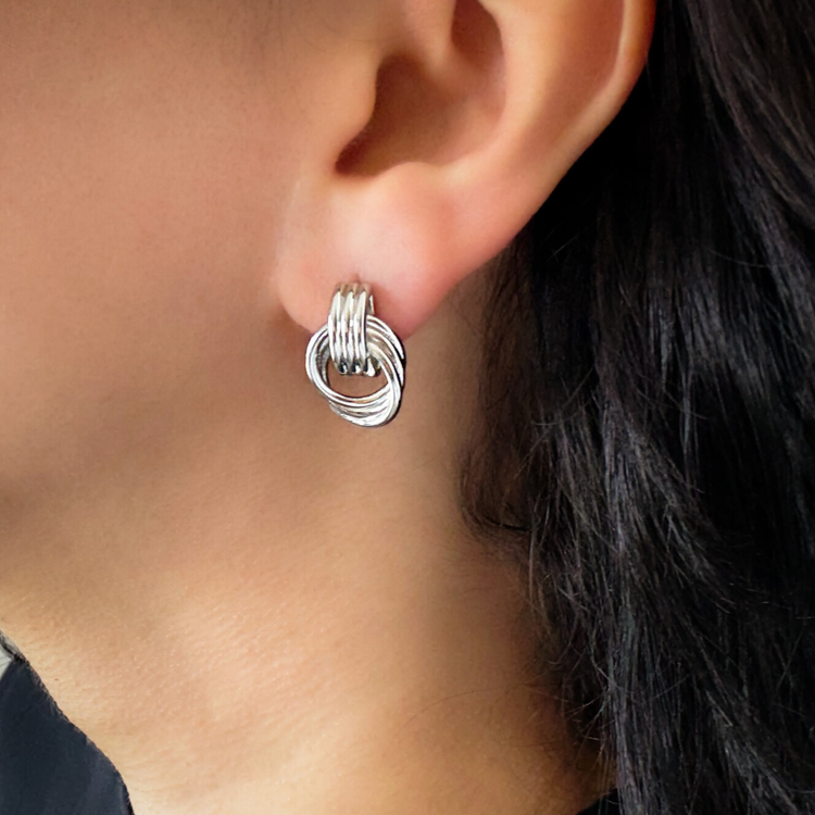 Silve Door-Knocker Stud Earrings