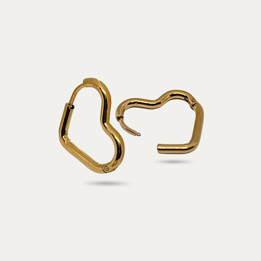 Gold Heart Hoop Earrings
