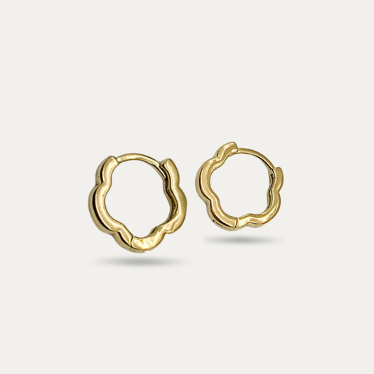 Gold Mini Wave Huggie Earrings