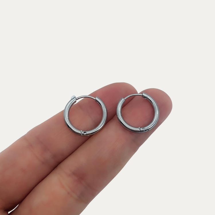 Dual-Tone Drop Hoop Earrings