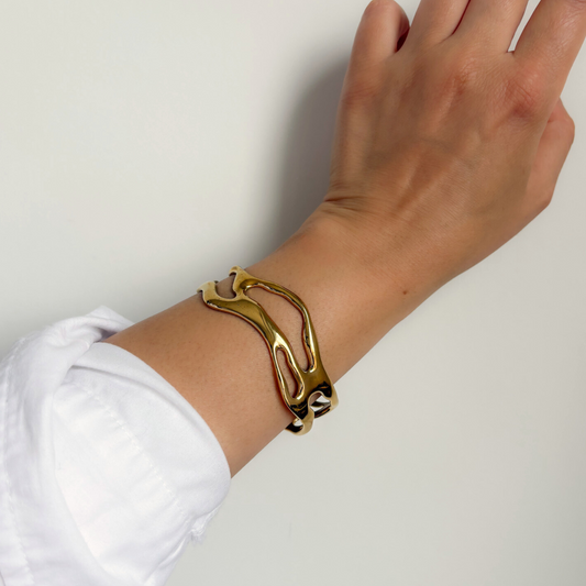 Gold Wave Cuff Bracelet