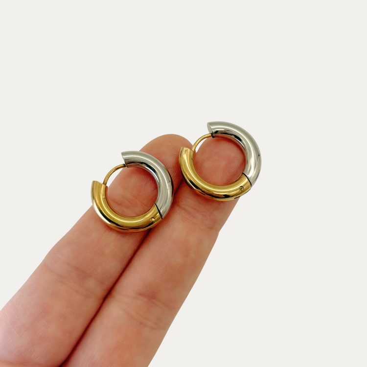 Dual-Tone Small Hoops