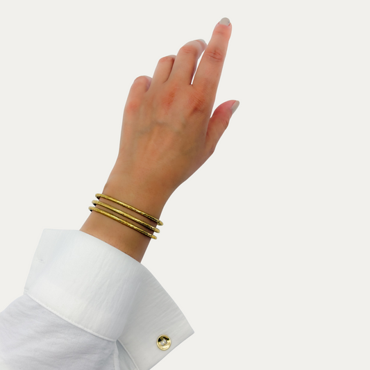 Multi-Strand  hammered gold cuff bracelet