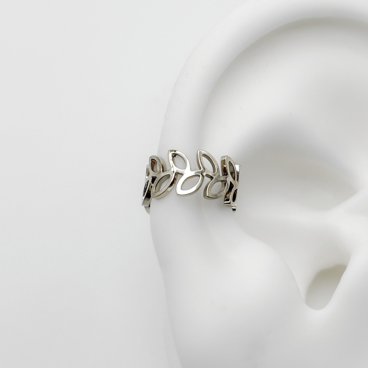 Silver Leaf Ear Cuff
