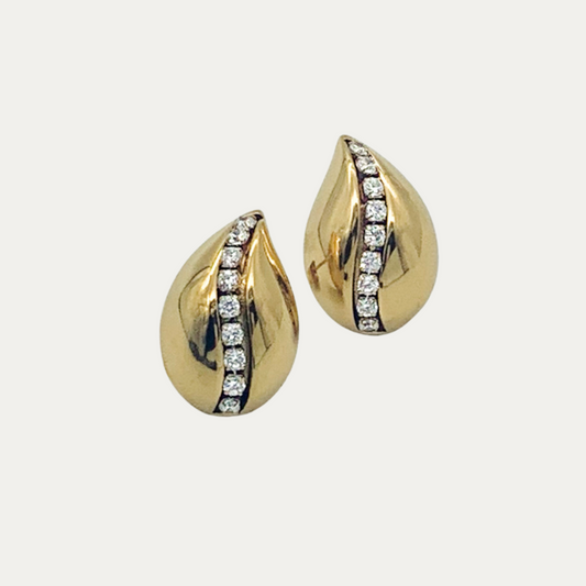 Teardrop Gold Stud Earrings