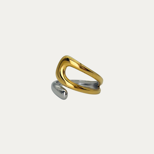 DUAL-TONE WRAP RING