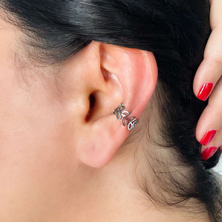 Silver Leaf Ear Cuff