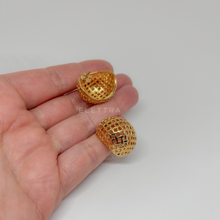 Woven Dome Stud Earrings