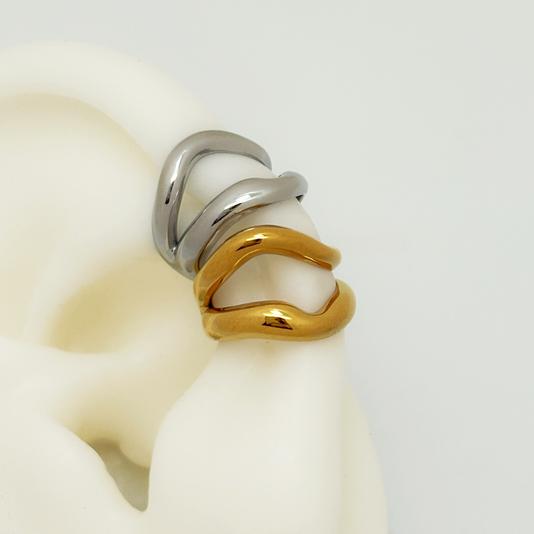 Silver Wave Ear Cuff