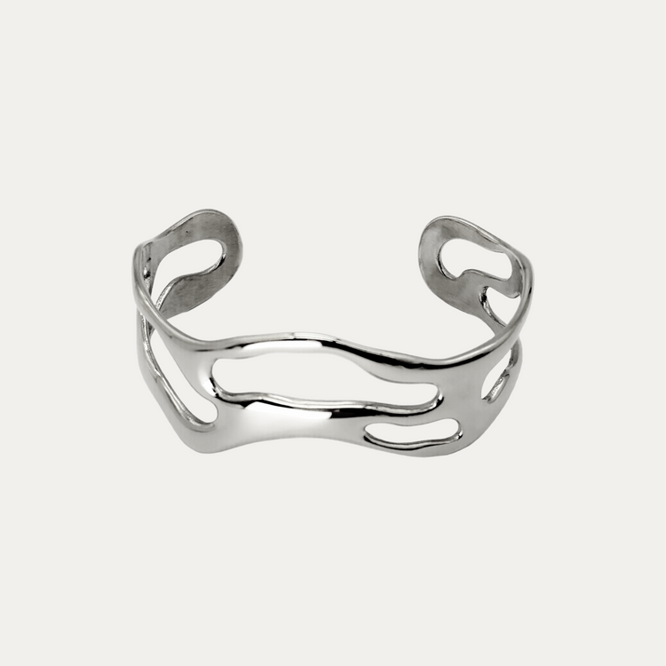 Silver Wave Cuff Bracelet