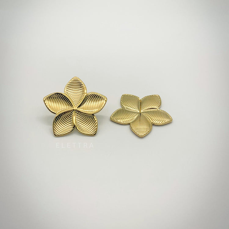 Chunky Gold Flower Stud Earrings