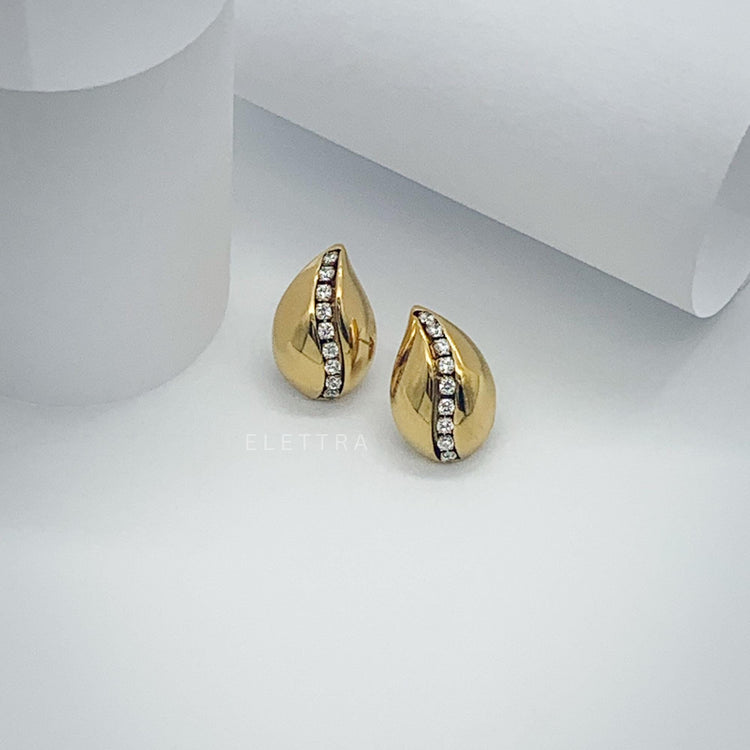 Teardrop Gold Stud Earrings